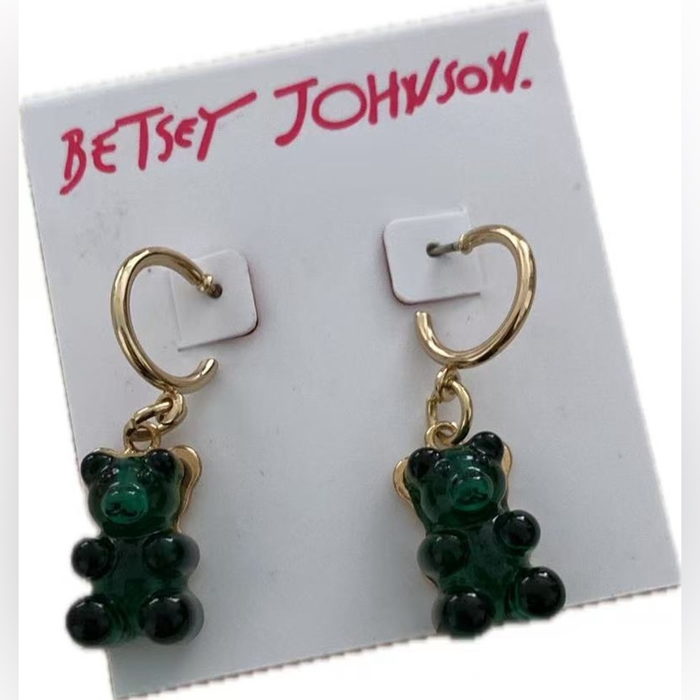 🎁Betsey Johnson Green Bear Earrings - Cco sale